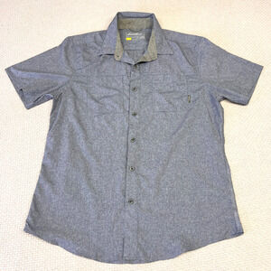 Eddie Bauer Shirt Mens Medium Blue Travex Classic Fit Performance Hiking Outdoor